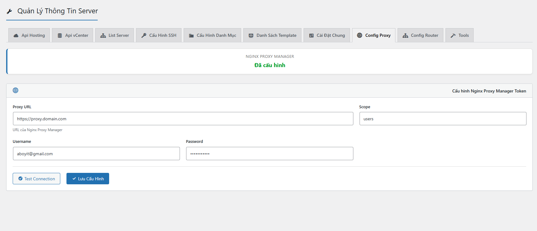 Cấu hình Nginx Proxy Manager