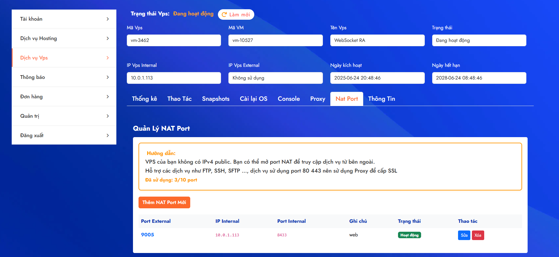 Quản lý NAT Port Forwarding