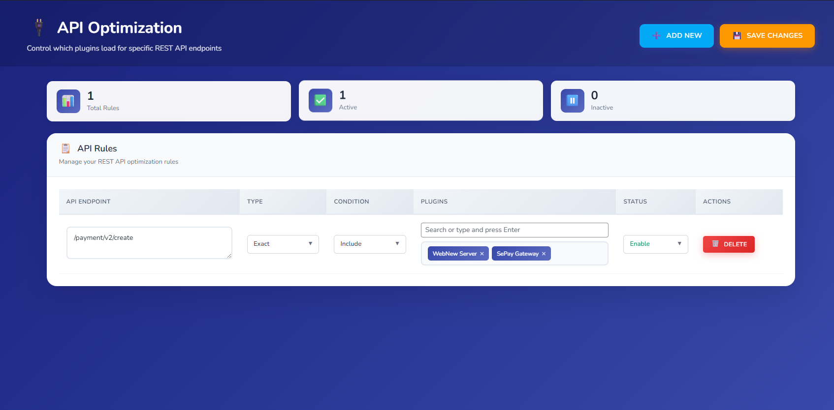 Giao diện Api Optimal